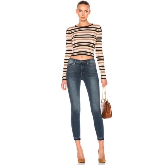 Frame Denim Denim - Frame Le High Skinny Released Raw Hem Jeans in Merrick Wash